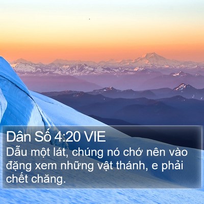 Dân Số 4:20 VIE Bible Verse Image