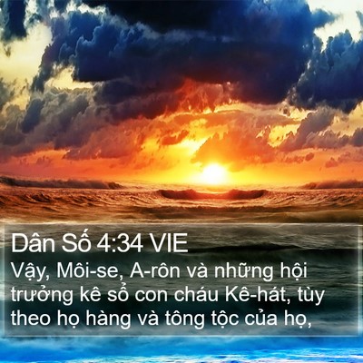 Dân Số 4:34 VIE Bible Verse Image