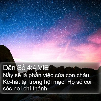 Dân Số 4:4 VIE Bible Verse Image
