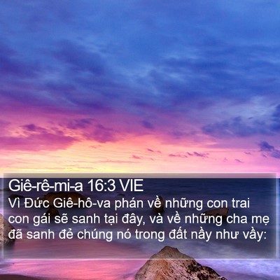 Giê-rê-mi-a 16:3 VIE Bible Verse Image