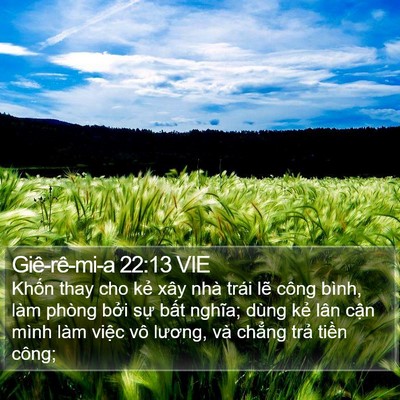 Giê-rê-mi-a 22:13 VIE Bible Verse Image