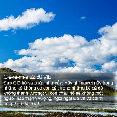 Giê-rê-mi-a 22:30 VIE Bible Verse Image