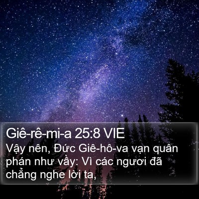 Giê-rê-mi-a 25:8 VIE Bible Verse Image