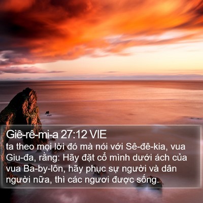 Giê-rê-mi-a 27:12 VIE Bible Verse Image