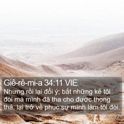 Giê-rê-mi-a 34:11 VIE Bible Verse Image
