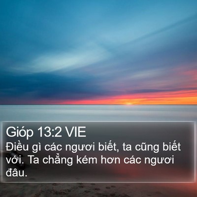 Gióp 13:2 VIE Bible Verse Image