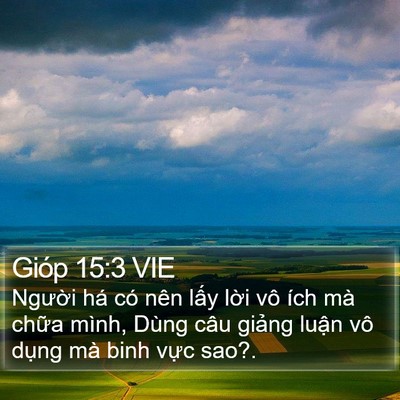 Gióp 15:3 VIE Bible Verse Image