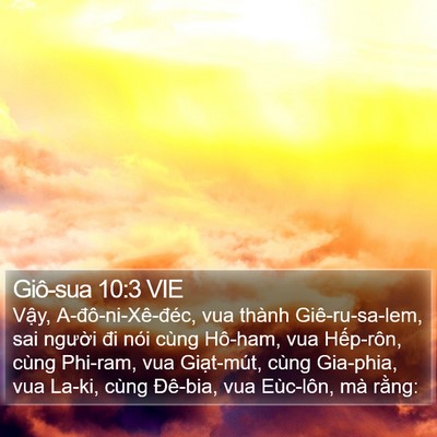 Giô-sua 10:3 VIE Bible Verse Image
