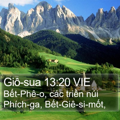 Giô-sua 13:20 VIE Bible Verse Image