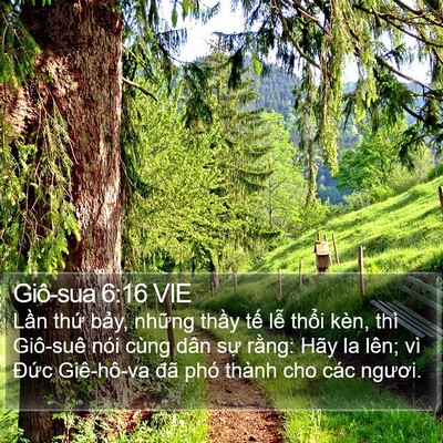Giô-sua 6:16 VIE Bible Verse Image