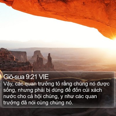 Giô-sua 9:21 VIE Bible Verse Image