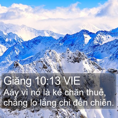 Giăng 10:13 VIE Bible Verse Image