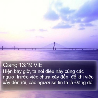 Giăng 13:19 VIE Bible Verse Image