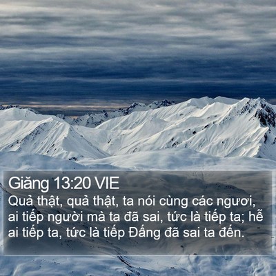 Giăng 13:20 VIE Bible Verse Image