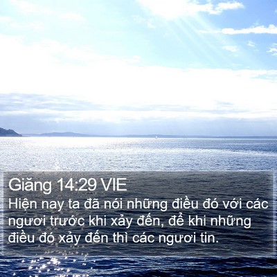 Giăng 14:29 VIE Bible Verse Image