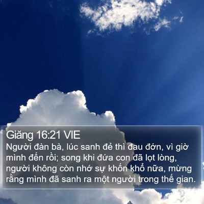 Giăng 16:21 VIE Bible Verse Image