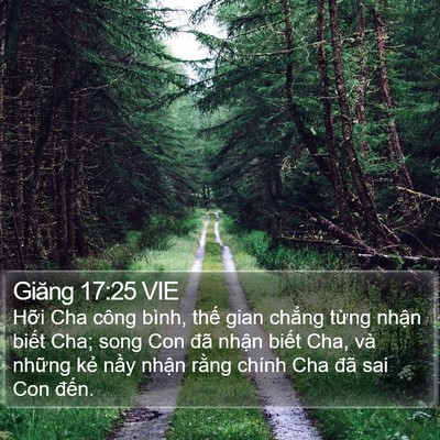 Giăng 17:25 VIE Bible Verse Image