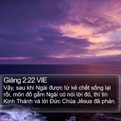 Giăng 2:22 VIE Bible Verse Image