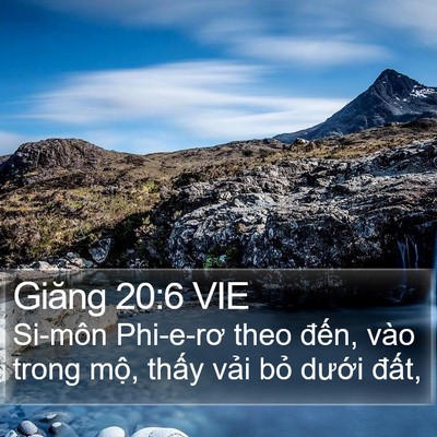 Giăng 20:6 VIE Bible Verse Image