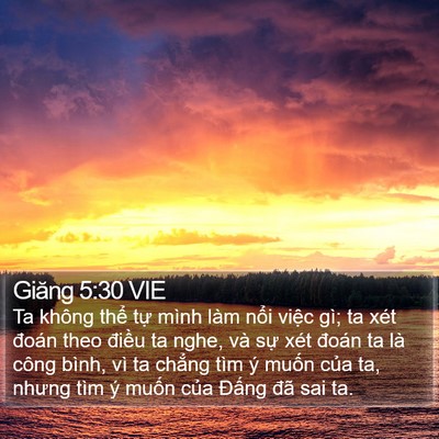 Giăng 5:30 VIE Bible Verse Image