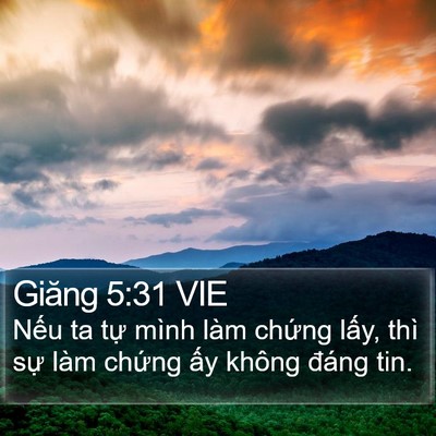 Giăng 5:31 VIE Bible Verse Image
