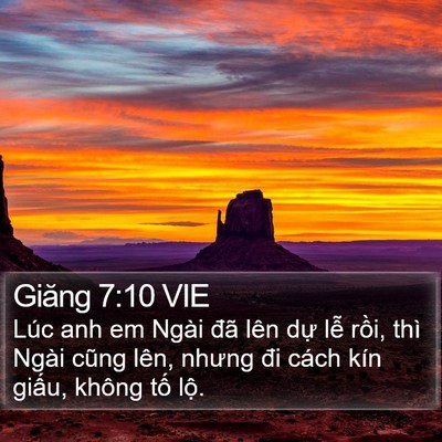Giăng 7:10 VIE Bible Verse Image