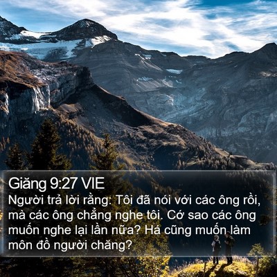 Giăng 9:27 VIE Bible Verse Image
