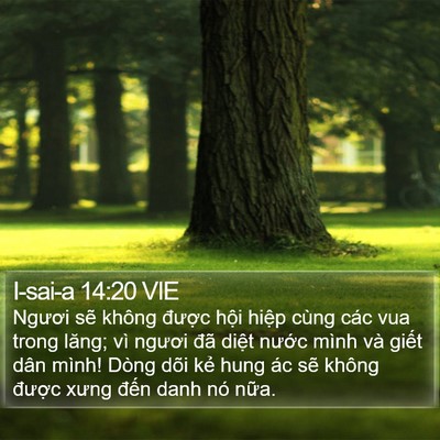 I-sai-a 14:20 VIE Bible Verse Image