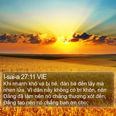 I-sai-a 27:11 VIE Bible Verse Image