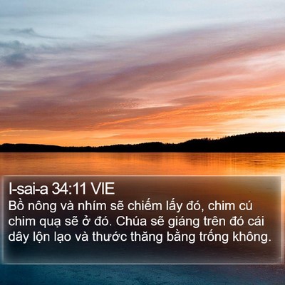 I-sai-a 34:11 VIE Bible Verse Image