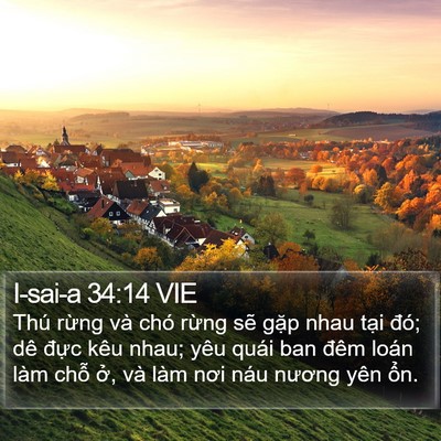 I-sai-a 34:14 VIE Bible Verse Image