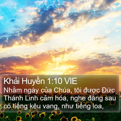 Khải Huyền 1:10 VIE Bible Verse Image