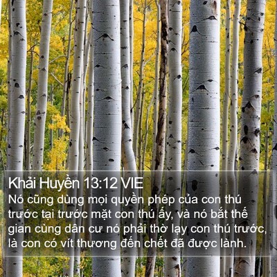 Khải Huyền 13:12 VIE Bible Verse Image