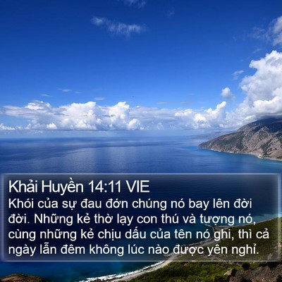 Khải Huyền 14:11 VIE Bible Verse Image