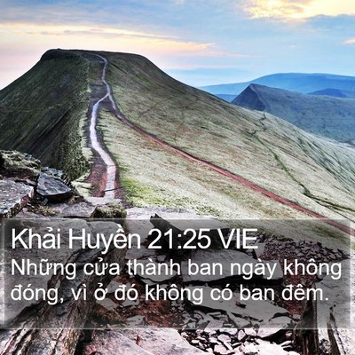 Khải Huyền 21:25 VIE Bible Verse Image