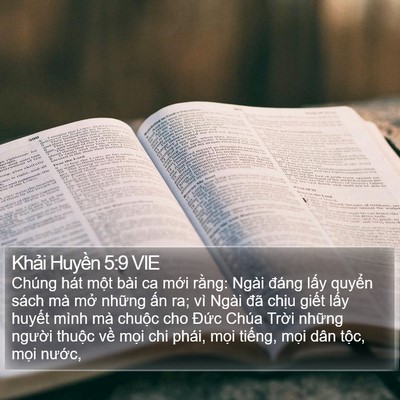 Khải Huyền 5:9 VIE Bible Verse Image