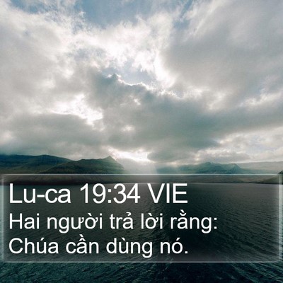Lu-ca 19:34 VIE Bible Verse Image