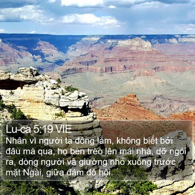 Lu-ca 5:19 VIE Bible Verse Image