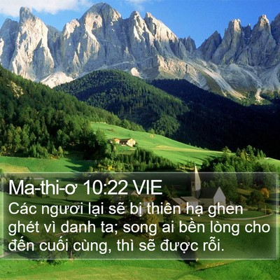 Ma-thi-ơ 10:22 VIE Bible Verse Image