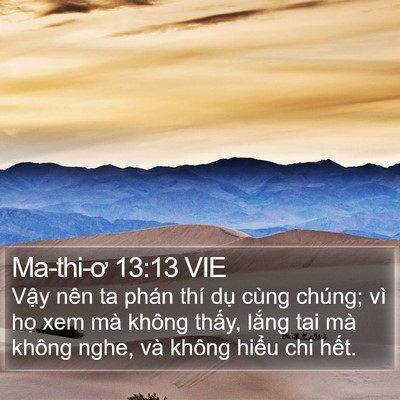 Ma-thi-ơ 13:13 VIE Bible Verse Image