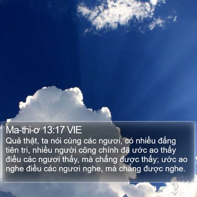 Ma-thi-ơ 13:17 VIE Bible Verse Image