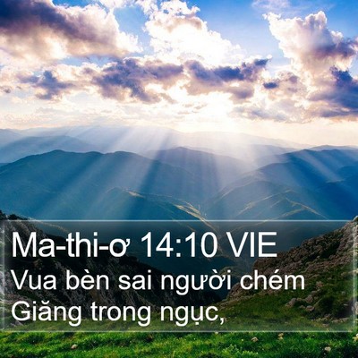 Ma-thi-ơ 14:10 VIE Bible Verse Image