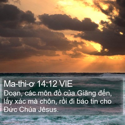Ma-thi-ơ 14:12 VIE Bible Verse Image