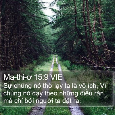 Ma-thi-ơ 15:9 VIE Bible Verse Image