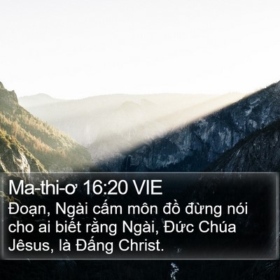 Ma-thi-ơ 16:20 VIE Bible Verse Image