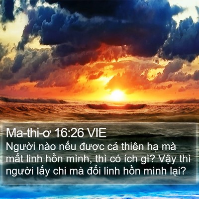 Ma-thi-ơ 16:26 VIE Bible Verse Image