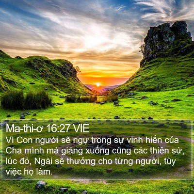 Ma-thi-ơ 16:27 VIE Bible Verse Image