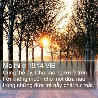Ma-thi-ơ 18:14 VIE Bible Verse Image