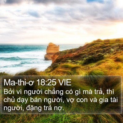 Ma-thi-ơ 18:25 VIE Bible Verse Image