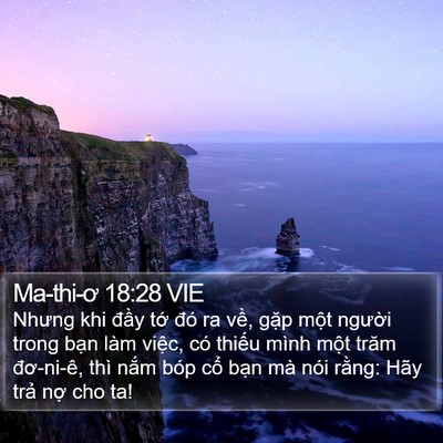 Ma-thi-ơ 18:28 VIE Bible Verse Image